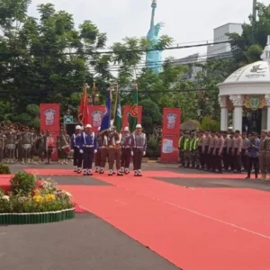 Pj Wali Kota Madiun Terima Tim Kirab Pataka “Jer Basuki Mawa Bea”.