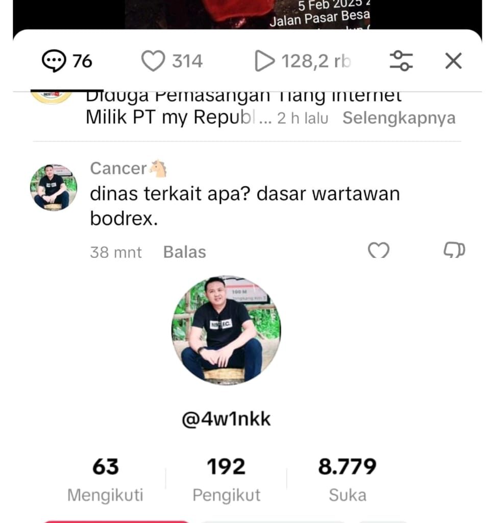 Heboh! Akun TikTok @aw1nkk Diduga Lecehkan Profesi Wartawan dengan Sebutan “Wartawan Bodrex”