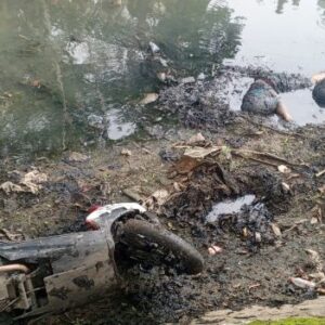 Pengendara Motor Ditemukan Tewas Tercebur di Sungai Depan Pom Bensin