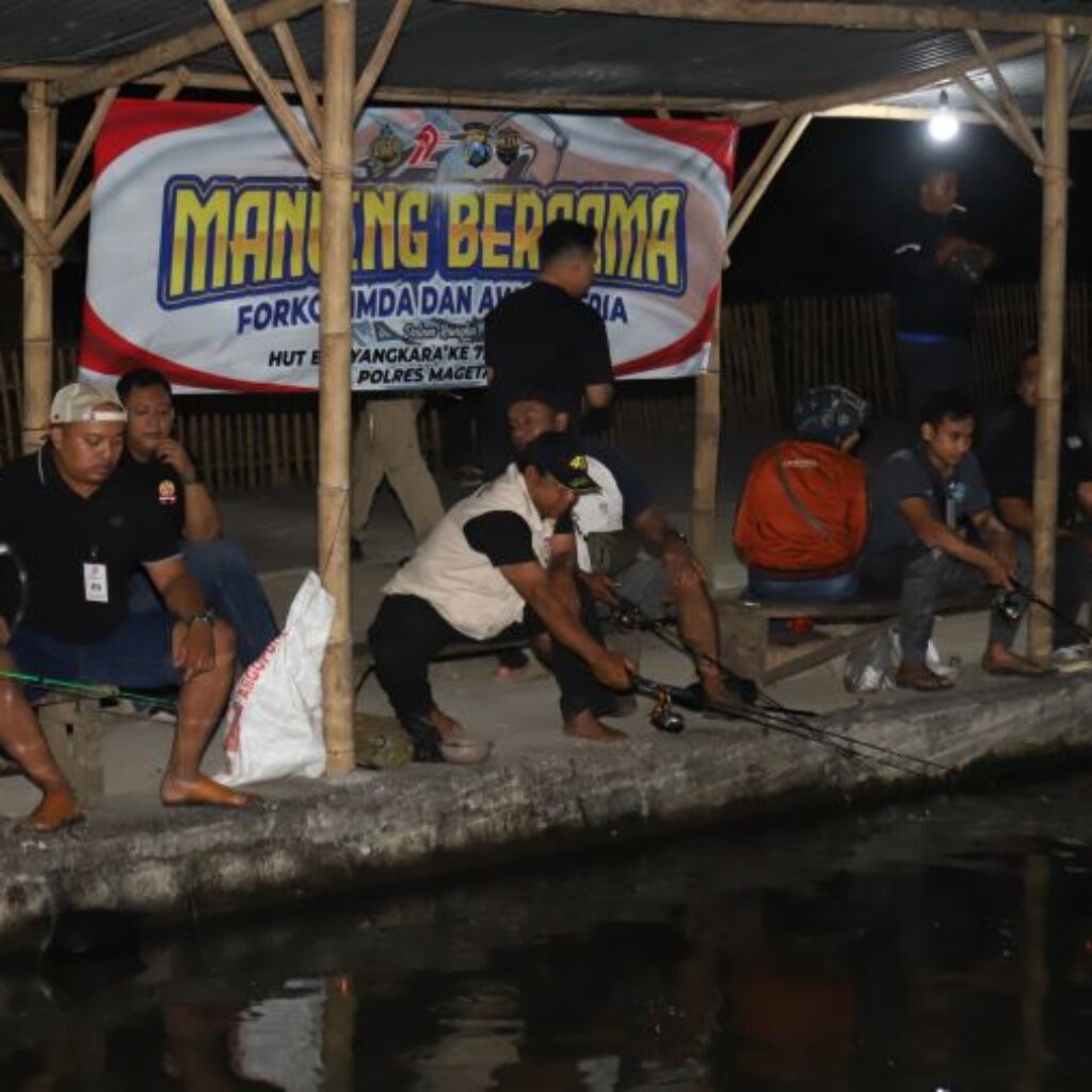 Meriah, Lomba Mancing Polres Magetan Bersama Forkopimda dan Insan Pers