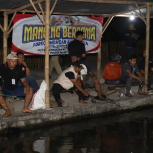 Meriah, Lomba Mancing Polres Magetan Bersama Forkopimda dan Insan Pers