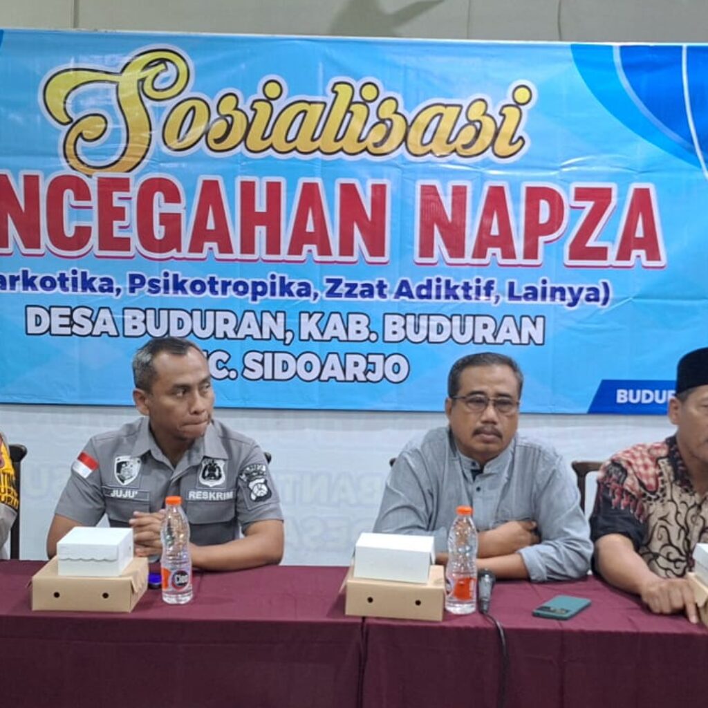 Cegah Bahaya Narkoba, Polsek Buduran Sosialisasi Bersama Warga dan Pemuda Desa Buduran