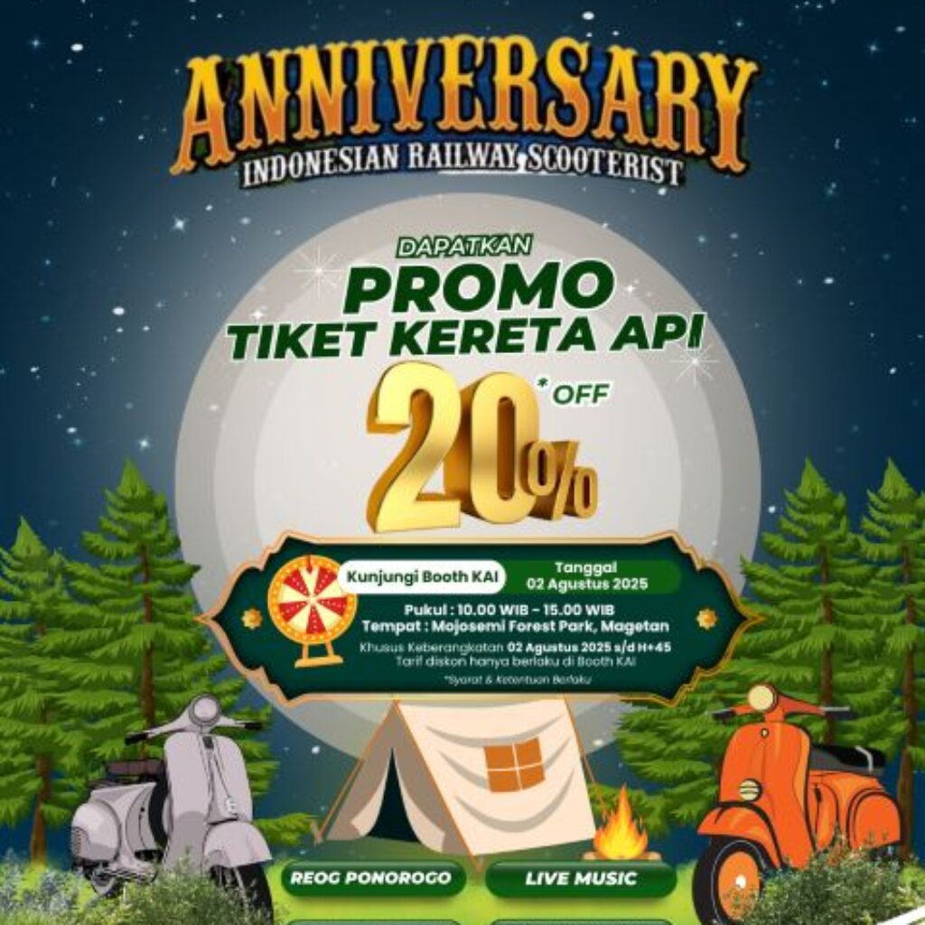 Anniversary Indonesian Railway Scooterist, Daop 7 Madiun Berikan Diskon Tiket Hingga Sebesar 20 Persen
