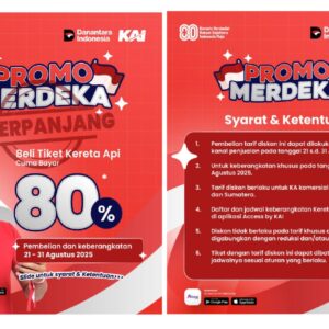 Perpanjang Program Promo Merdeka, dapatkan Tiket KA dengan Potongan Harga 20 Persen