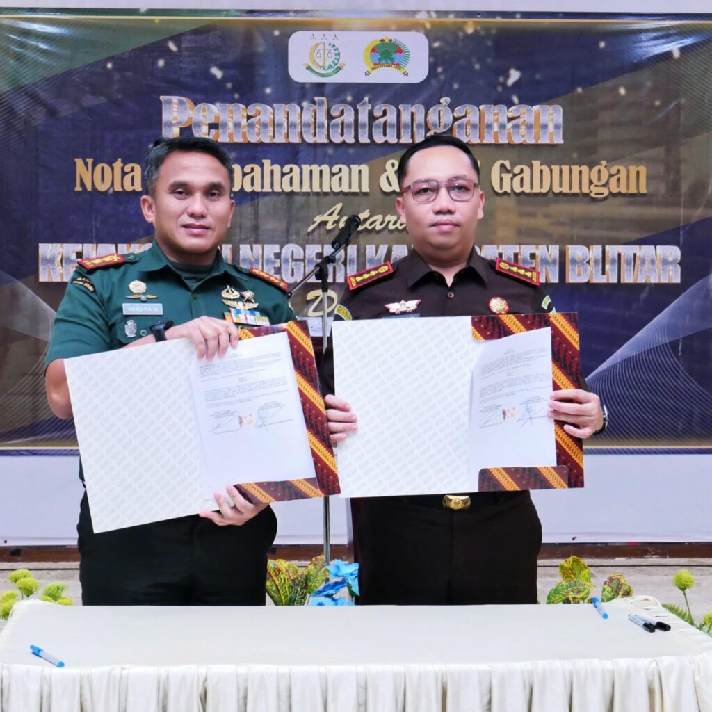 Kejari Kabupaten Blitar dan Kodim 0808/Blitar Jalin Kerjasama Upaya Perkuat Penegakan Hukum