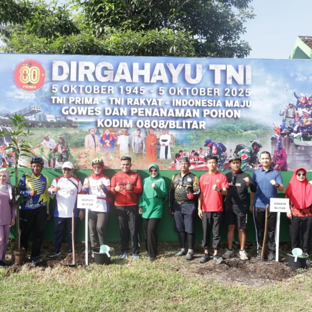 Gowes Dan Penanaman Pohon Warnai Peringatan HUT TNI Ke 80 Di Blitar