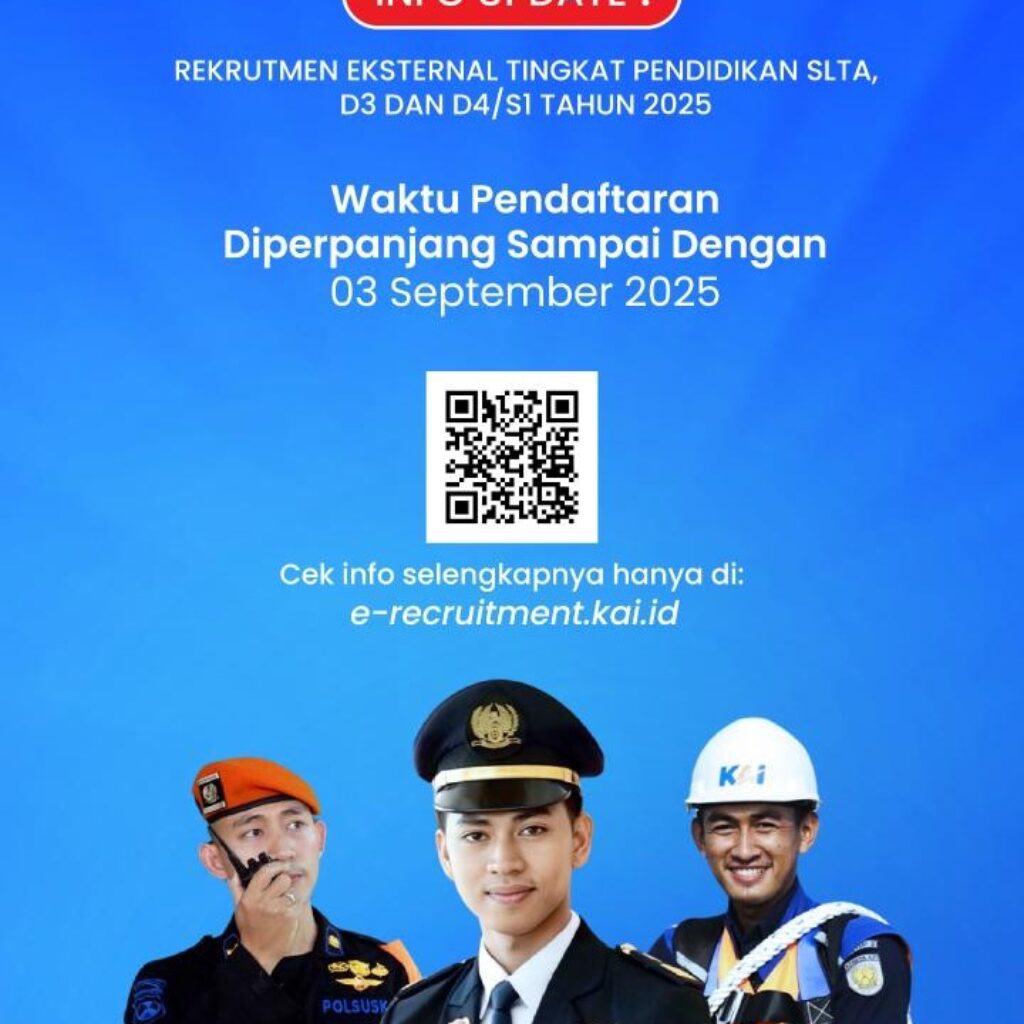 KAI Perpanjang Pendaftaran Rekrutmen Eksternal untuk Tahun 2025 Hingga 3 September 2025