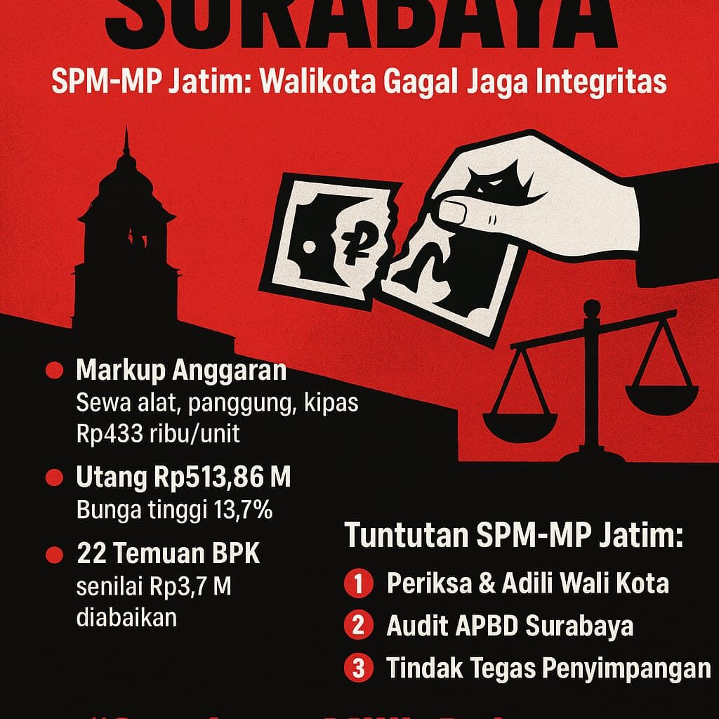 SPM-MP Jatim Tuding Walikota Surabaya Biarkan Praktik Korupsi