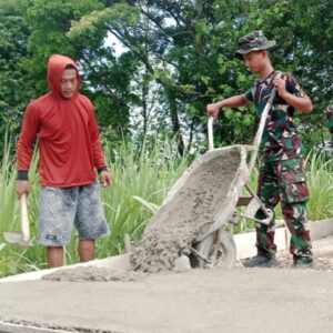 Satgas TMMD ke-126 Kodim Magetan Kebut pengecoran Jalan