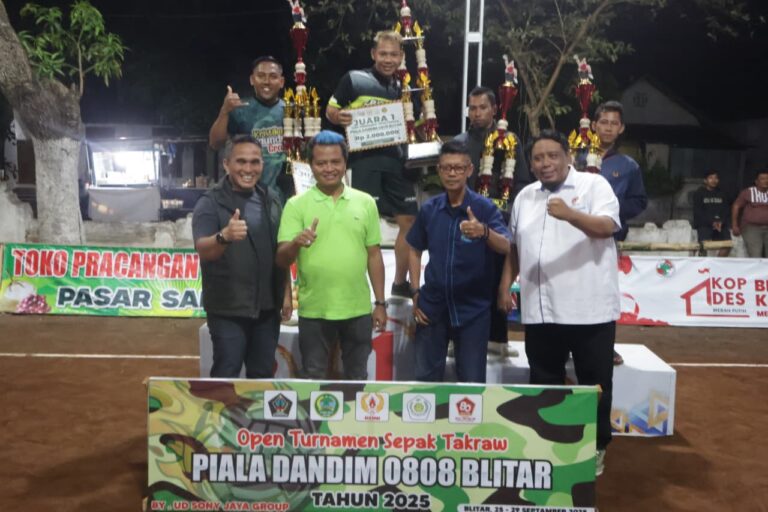 32 Tim Tunjukkan Sportifitas Dalam Turnamen Sepak Takraw Menyambut HUT TNI Ke 80 Di Blitar