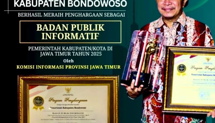 Wujud Kepemimpinan Visioner dan Budaya Transparansi Publik, Bondowoso Sabet Predikat Kabupaten Informatif 2025