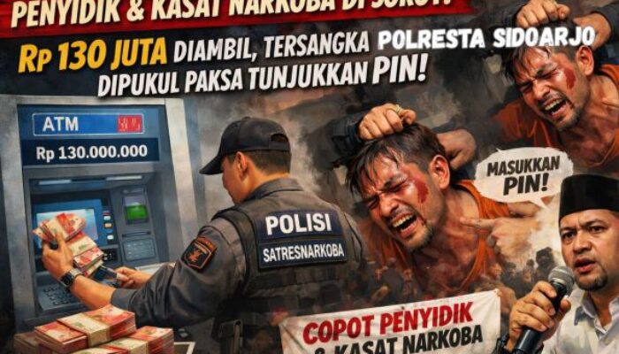 Tersangka Dipukuli dan Dikuras Habis Uang 130 Juta, AMI Desak Kapolda Copot Oknum Penyidik II Sastresnarkoba Polresta Sidoarjo
