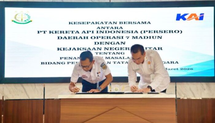 Penanganan Masalah Hukum Perdata dan TUN, KAI Daop7 Madiun Teken MoU  dengan Kejaksaan Negeri Blitar