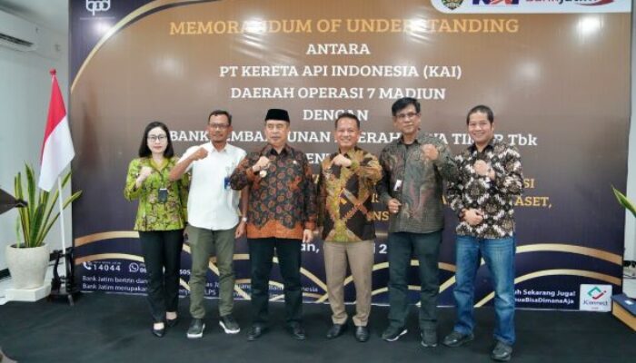 Optimalisasi Layanan dan Aset, KAI Daop 7 Madiun dan Bank Jatim Jalin Kerja Sama Strategis