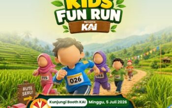 KAI Daop 7 Madiun Hadir di The Nice Kids Fun Run 2026 dengan Edukasi dan Beragam Layanan Pelanggan