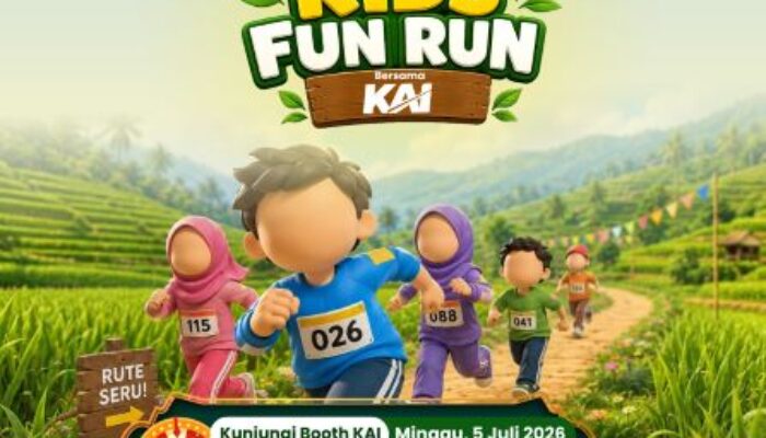 KAI Daop 7 Madiun Hadir di The Nice Kids Fun Run 2026 dengan Edukasi dan Beragam Layanan Pelanggan
