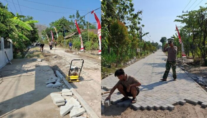 Kontras! Jalan Poros Bulu Lor Dulu Berdebu, Kini Rapi Berkat TMMD Ke-129