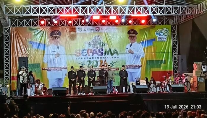 Bupati Madiun Resmi Menutup Gelaran  Sepasma Wilayah Utara di Alun- Alun Reksogati