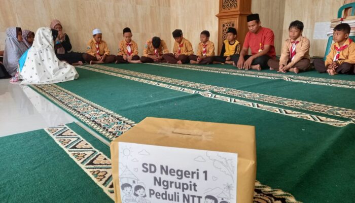 Peduli Korban Gempa NTT, Siswa SDN 1 Ngrupit Ponorogo Gelar Do’a Bersama dan Penggalangan Dana