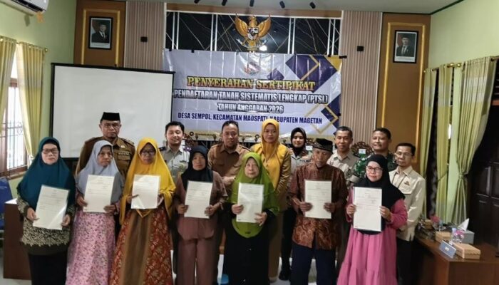 Dengan Biaya 150 Ribu, 110 Serifikat Tanah Program PTSL Diserahkan Ke Warga Desa Sempol