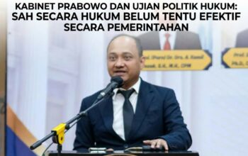 Kabinet Prabowo Dan Ujian Politik Hukum: Sah Secara Hukum Belum Tentu Efektif Secara Pemerintahan